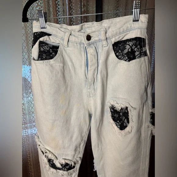 VTG Stefano Jeans With Lace Detail - Picture 4 of 8